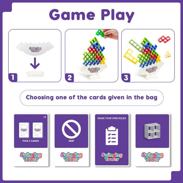 Swinging Tower Game | Build, Balance & Beat the Collapse | Fun for All Ages