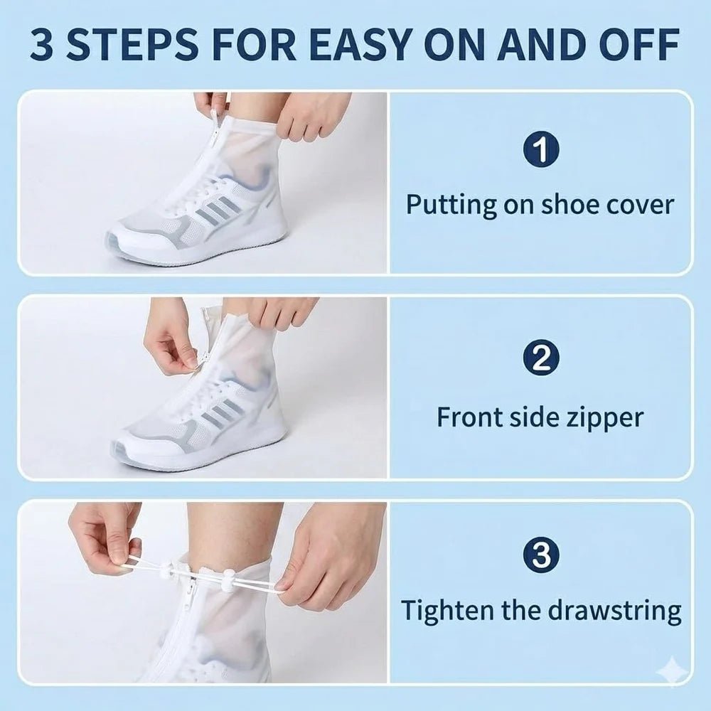 Reusable Waterproof Silicone Shoe Covers (Pack of 2)