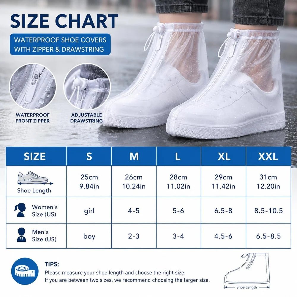 Reusable Waterproof Silicone Shoe Covers (Pack of 2)