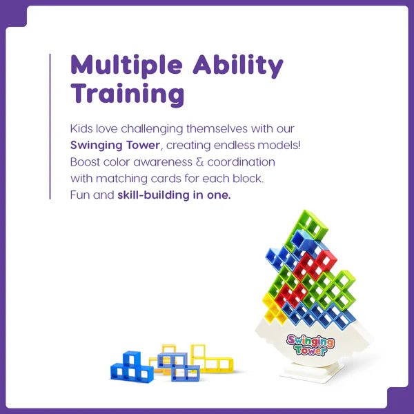 Swinging Tower Game | Build, Balance & Beat the Collapse | Fun for All Ages