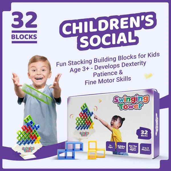 Swinging Tower Game | Build, Balance & Beat the Collapse | Fun for All Ages