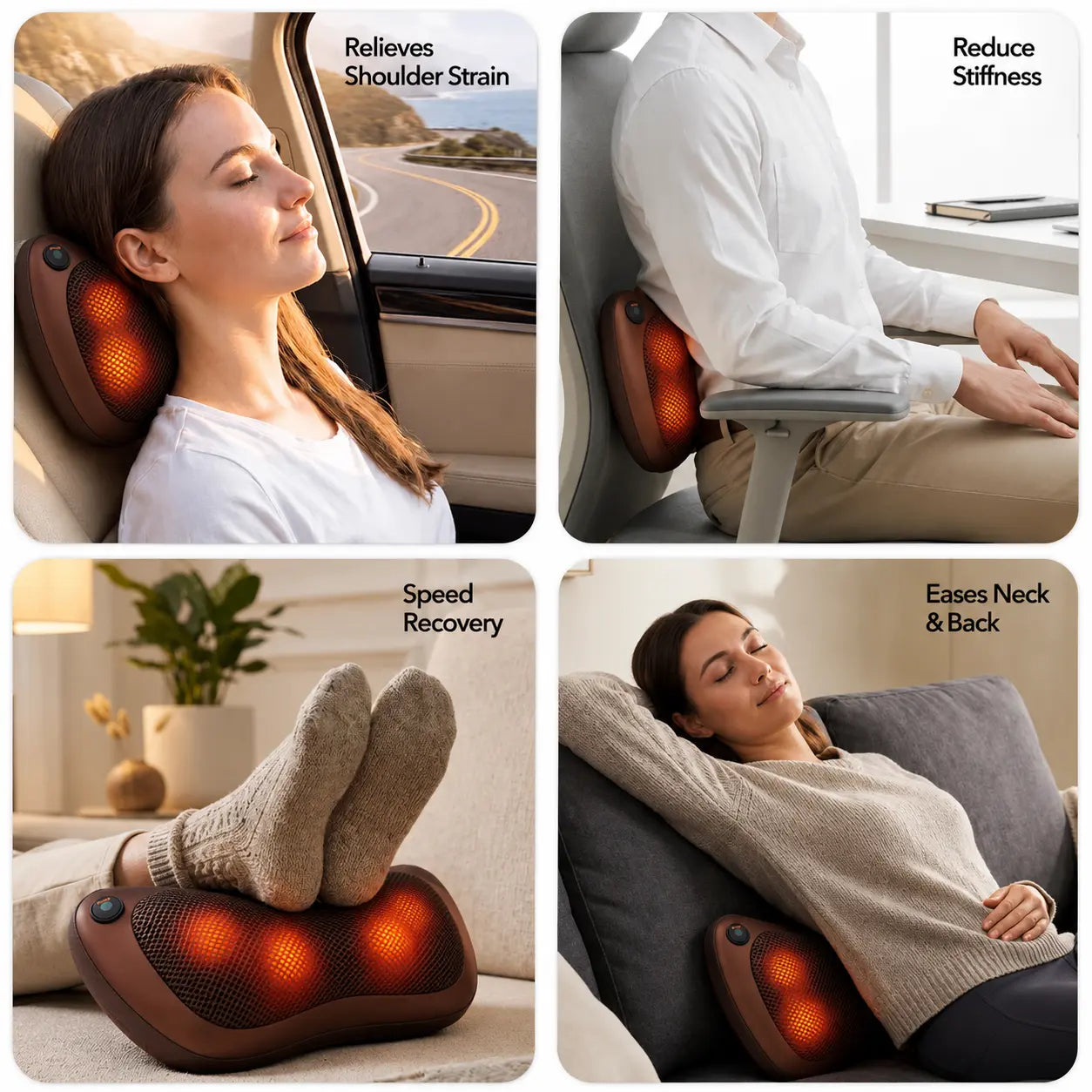 BLINKADDA™ Relaxation Massage Pillow | Shiatsu Neck & Back Massager