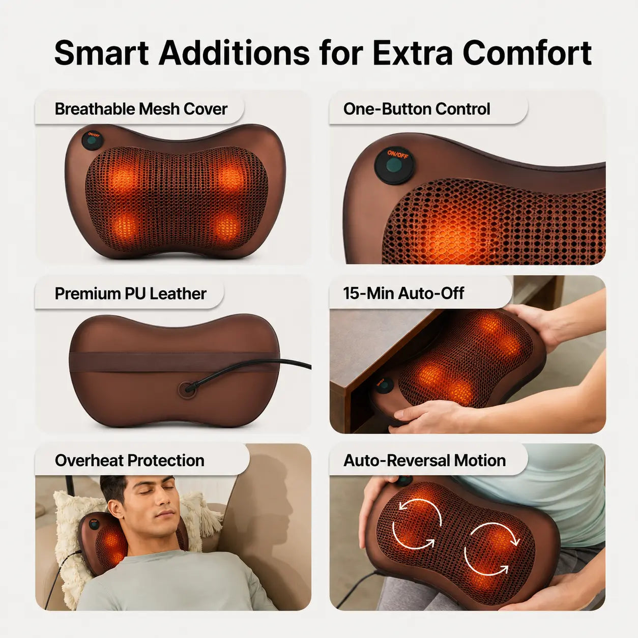 BLINKADDA™ Relaxation Massage Pillow | Shiatsu Neck & Back Massager