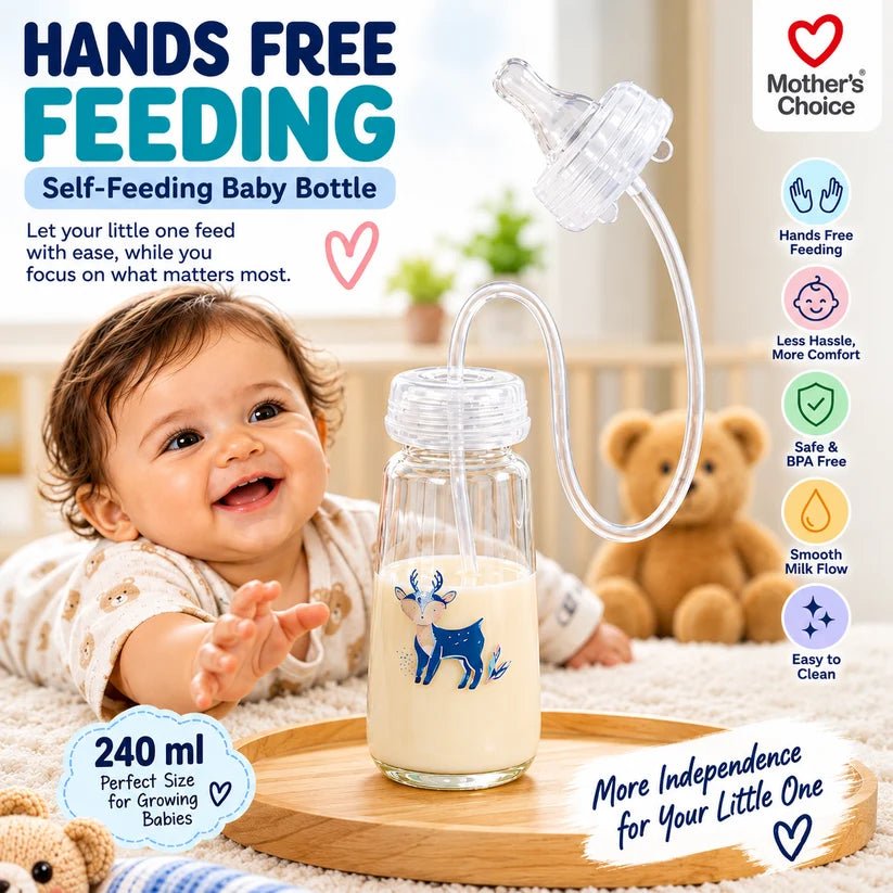 BLINKADDA™ Hands Free Baby Bottle with Gravity Straw 240ml | Anti-Colic, Anti-Gas | BPA Free