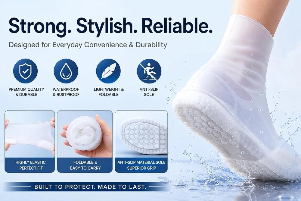 Reusable Waterproof Silicone Shoe Covers (Pack of 2)